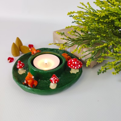 Amanita muscaria mushroom tea light candleholder Cottagecore gift