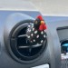 Polka dot black chicken air vent clip