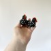 Polka dot black chicken air vent clip