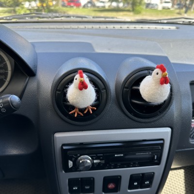 White chicken air vent clip