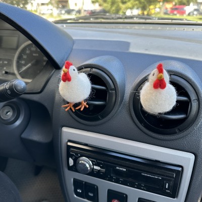 White chicken air vent clip