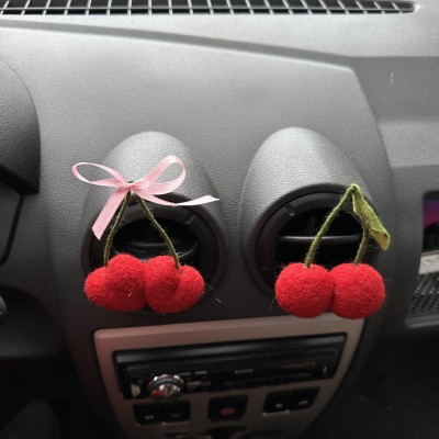 Cherries air vent clip Cherries hearts with bow air vent clip