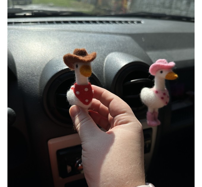 Cowboy goose air vent clip Goose lover gift Farm animal car decor