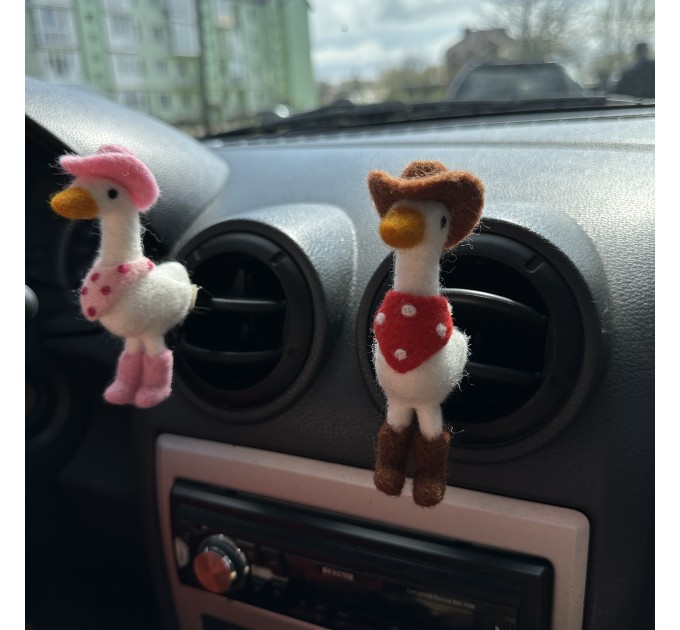 Cowboy goose air vent clip Goose lover gift Farm animal car decor