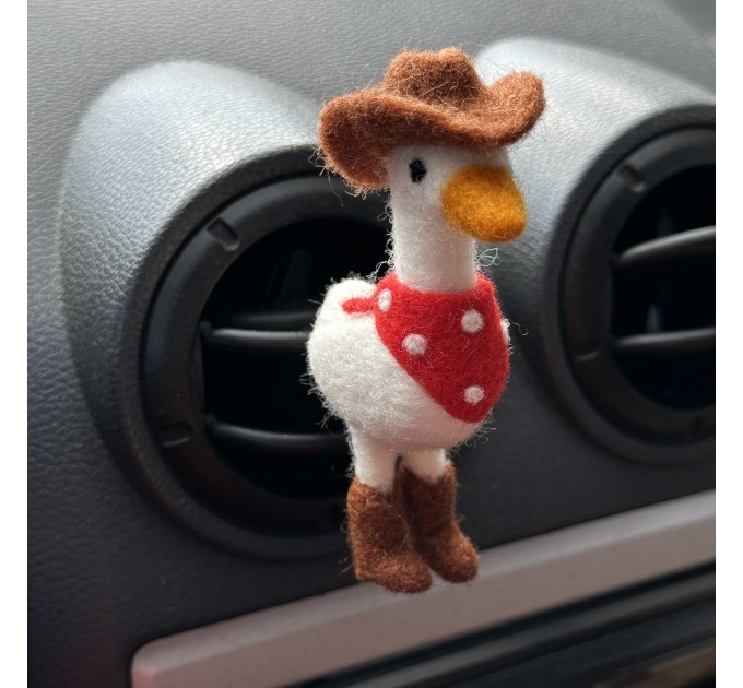 Cowboy goose air vent clip Goose lover gift Farm animal car decor