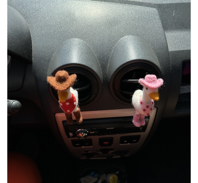 Cowgirl goose air vent clip Goose lover gift Farm animal car decor