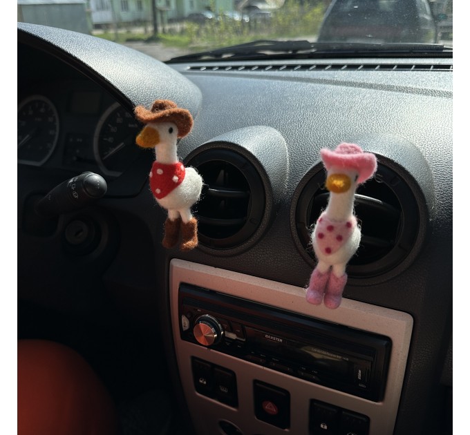 Cowgirl goose air vent clip Goose lover gift Farm animal car decor