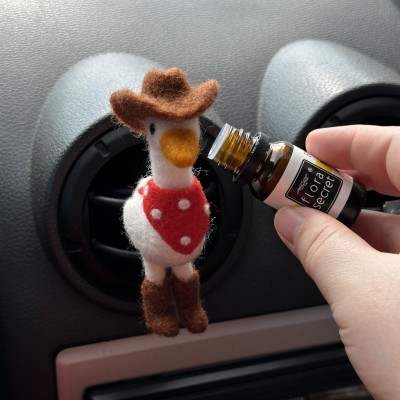 Cowgirl goose air vent clip Goose lover gift Farm animal car decor