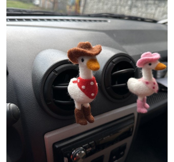 Cowgirl goose air vent clip Goose lover gift Farm animal car decor