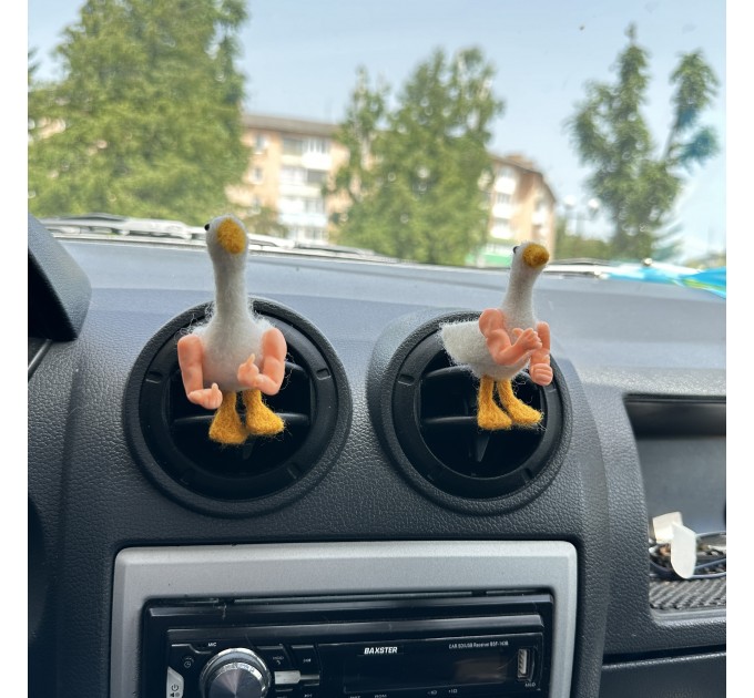 Rude goose with middle finger hands air vent clip Goose lover gift Farm animal car decor