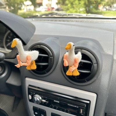 Rude goose with middle finger hands air vent clip Goose lover gift Farm animal car decor