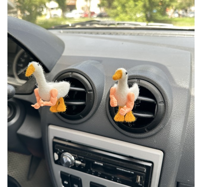 Rude goose with middle finger hands air vent clip Goose lover gift Farm animal car decor