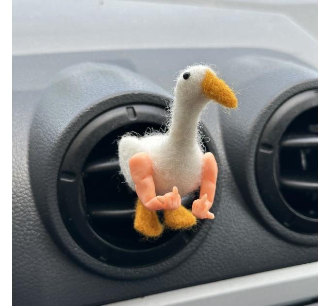 Rude goose with middle finger hands air vent clip Goose lover gift Farm animal car decor