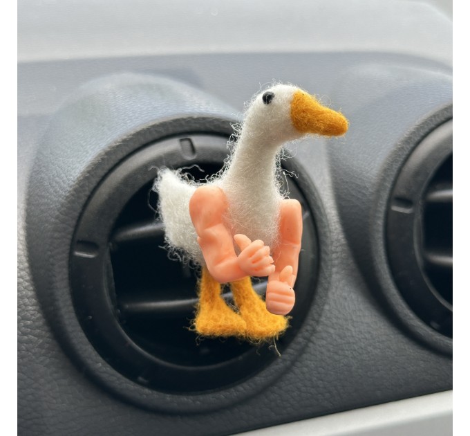 Rude goose with middle finger hands air vent clip Goose lover gift Farm animal car decor