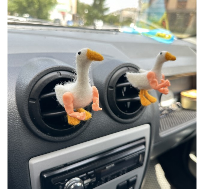 Rude goose with middle finger hands air vent clip Goose lover gift Farm animal car decor