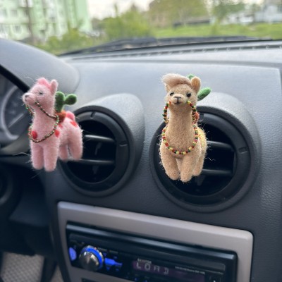 Cute llama air vent clip Llama lover gift Farm animal car decor