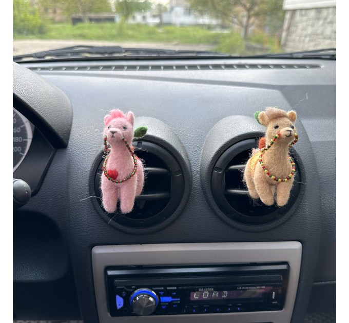 Cute llama air vent clip Llama lover gift Farm animal car decor