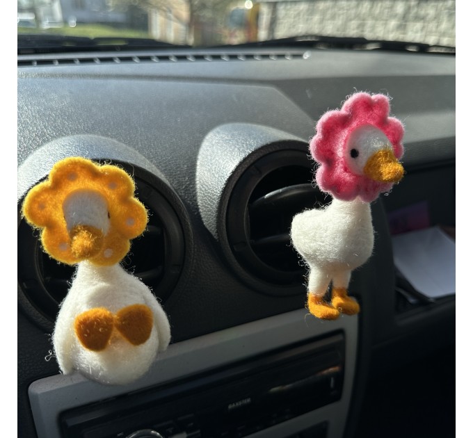 Flowers goose air vent clip Goose lover gift Farm animal car decor