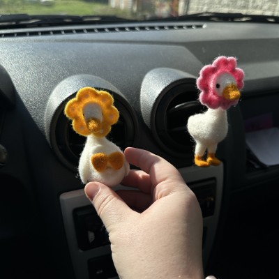 Flowers goose air vent clip Goose lover gift Farm animal car decor