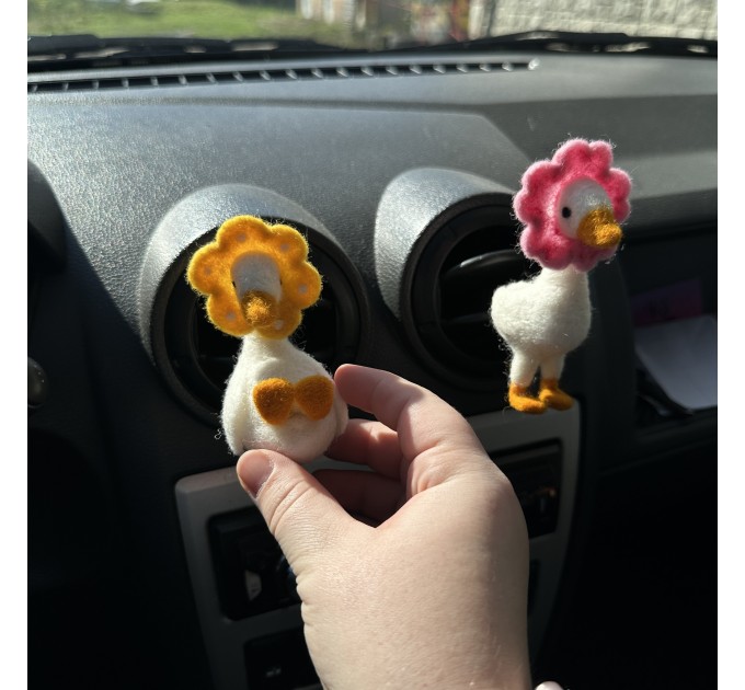 Flowers goose air vent clip Goose lover gift Farm animal car decor