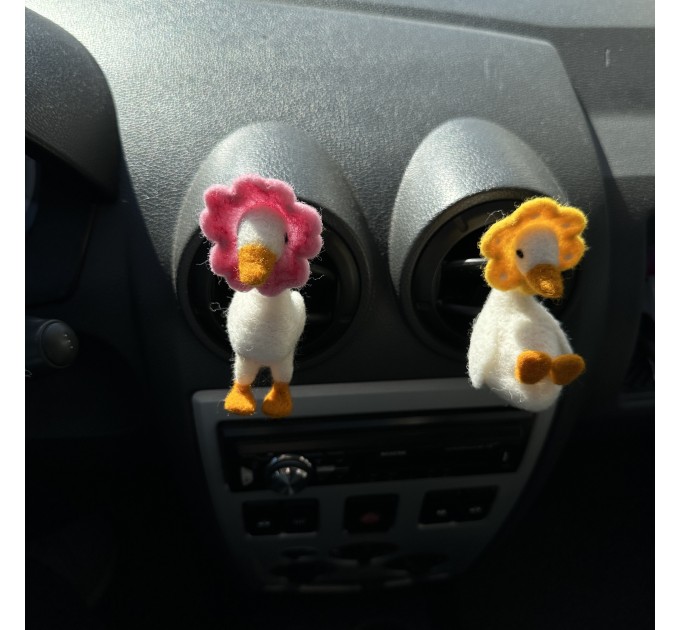 Flowers goose air vent clip Goose lover gift Farm animal car decor