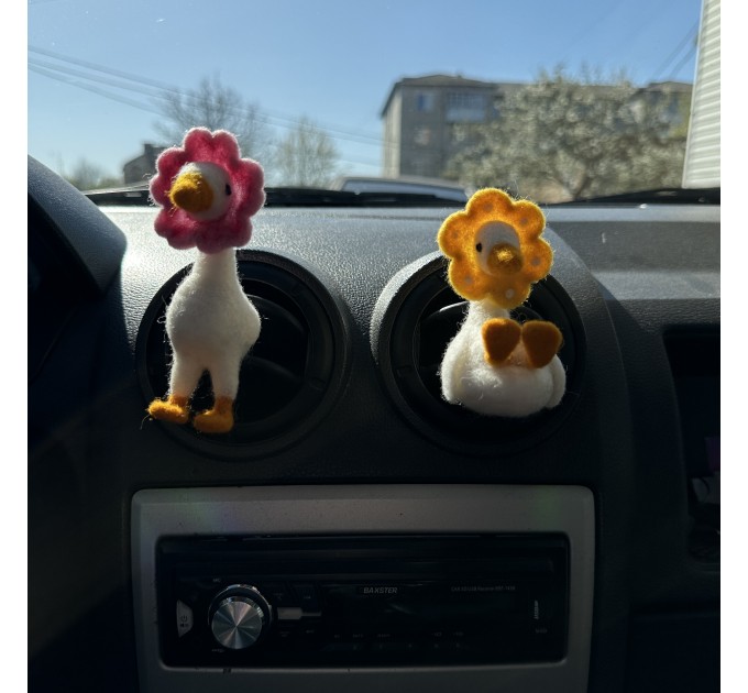 Flowers goose air vent clip Goose lover gift Farm animal car decor