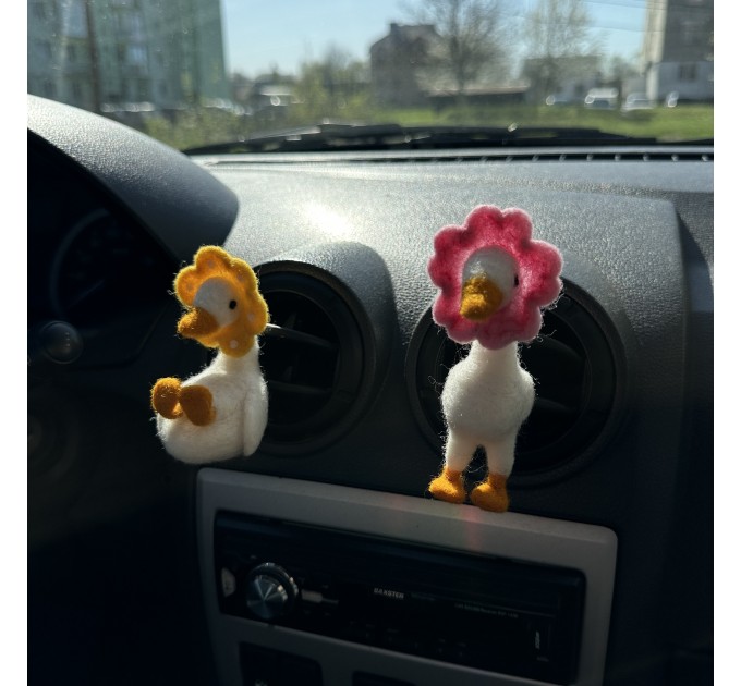 Flowers goose air vent clip Goose lover gift Farm animal car decor