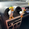 Goose with flower hat and bows air vent clip Goose lover gift Farm animal car decor