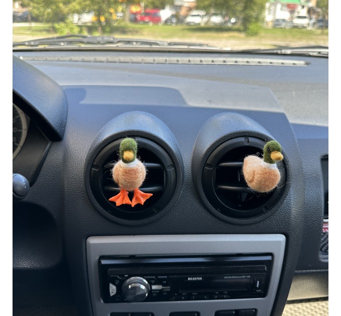 Mallard duck air vent clip Duck lover gift Farm animal car decor