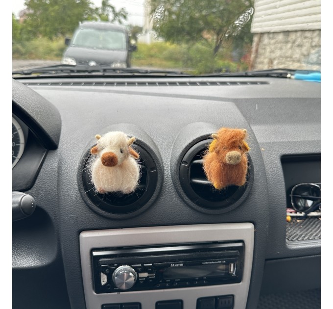 Scottish highland cows air vent clip Cow lover gift Farm animal car decor