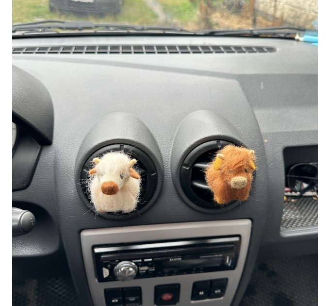 Scottish highland cows air vent clip Cow lover gift Farm animal car decor