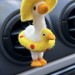 Summer goose with sun hat and yellow duck swim ring air vent clip Goose lover gift Farm animal car decor