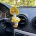 Summer goose with sun hat and yellow duck swim ring air vent clip Goose lover gift Farm animal car decor