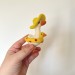 Summer goose with sun hat and yellow duck swim ring air vent clip Goose lover gift Farm animal car decor