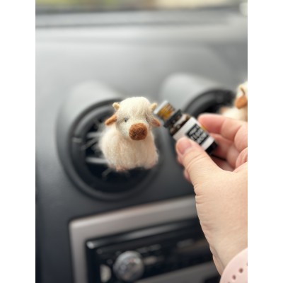 Milky white Scottish highland cows air vent clip Cow lover gift Farm animal car decor